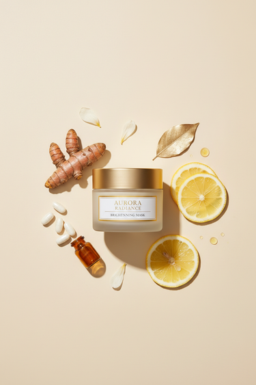 Brightening Face Mask – Ingredient Composition with Turmeric, Vitamin C and Lemon