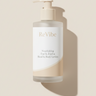 Hand & Body Lotion frosted pump bottle standing upright on #F4F0ED background, premium studio hero shot